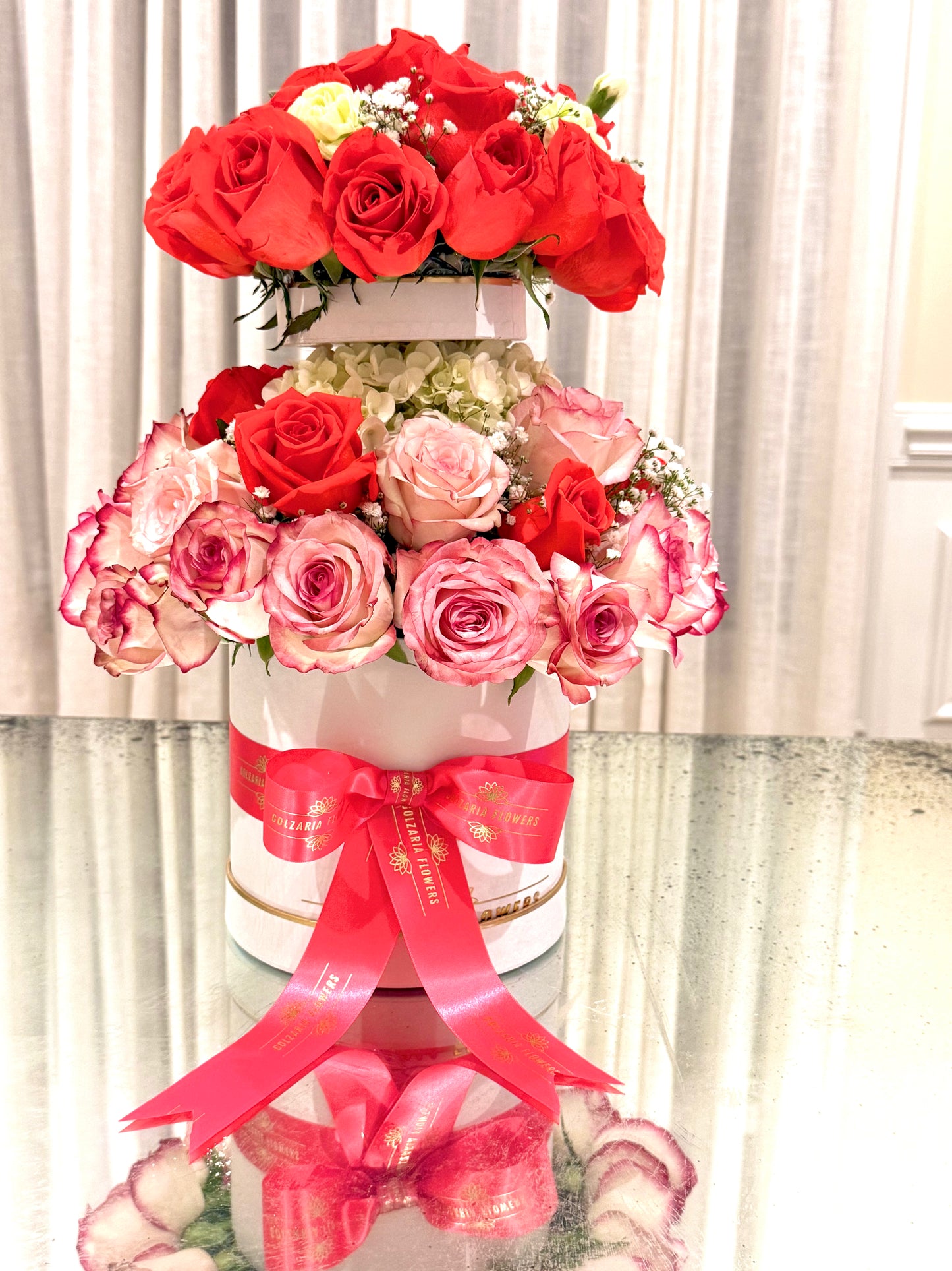 The Two-Tier Rose Celebration Arrangement