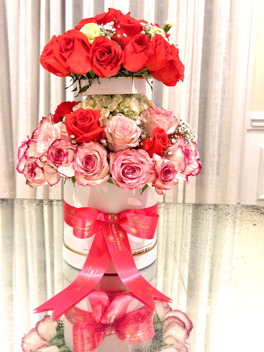 The Two-Tier Rose Celebration Arrangement